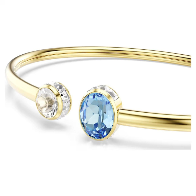Chroma bangle Mixed cuts, Multicolored, 18K gold finish